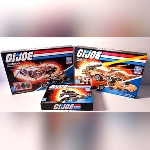 Lot 3 GI Joe TOMAHAWK, MEAN DOG, NINJA COMMANDO 4x4 Construction Set w/ Figures